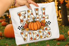 Fall Vibes PNG,Pumpkin Autumn PNG,Camo Fall Leaves Design Product Image 3