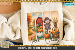 Fall Vibes PNG, Brush stroke png, Farmhouse png, Scarecrow Product Image 6
