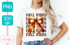Fall vibes sublimation PNG | Coquette bow PNG design Product Image 1