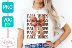 Fall vibes sublimation PNG | Coquette bow PNG design Product Image 1