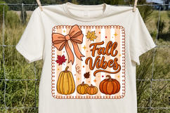 Fall Vibes SVG, Coquette Bow Pumpkin PNG Product Image 2