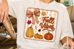 Fall Vibes SVG, Coquette Bow Pumpkin PNG Product Image 3