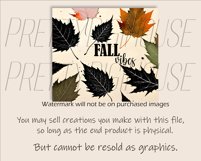 Fall Vibes Watercolor Leaves Tumbler Design, Fall Leaves PNG Product Image 3