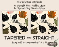 Fall Vibes Watercolor Leaves Tumbler Design, Fall Leaves PNG Product Image 2