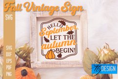 Fall Vintage Sign SVG Design |Autumn Sign Quotes SVG Design Product Image 1