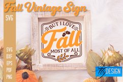 Fall Vintage Sign SVG Design |Autumn Sign Quotes SVG Design Product Image 1