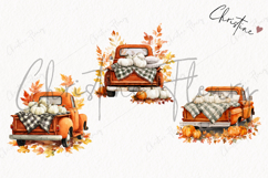 Fall Vintage Trucks Clipart | Fall Png Product Image 3