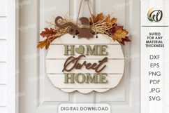 3D Fall Wall Sign Laser Cut. Door Sign. Home Sweet Home SVG Product Image 1