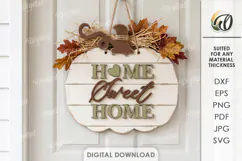 Fall Wall Sign Laser Cut. Door Sign. Home Sweet Home SVG Product Image 1