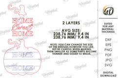 3D Fall Wall Sign Laser Cut. Door Sign. Home Sweet Home SVG Product Image 2