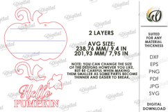 Fall Wall Sign Laser Cut. Door Sign. Hello Pumpkin SVG Product Image 2
