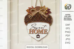 Fall Wall Sign Laser Cut. Door Sign. Sweet Home SVG Product Image 1