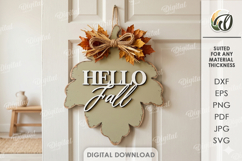 Fall Wall Sign Laser Cut. Door Sign. Hello Fall SVG Product Image 1