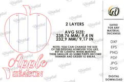 Fall Wall Sign Laser Cut. Door Sign. Apple Season SVG Product Image 2