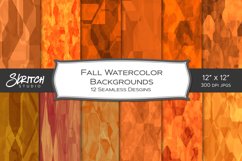 Fall Watercolor Seamless Backgrounds: Great for Thanksgiving Product Image 1
