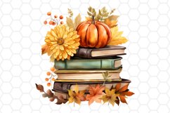 Fall Watercolor Books Clipart Autumn PNG