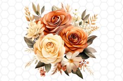 Fall Watercolor Bouquet Clipart Autumn Sublimation
