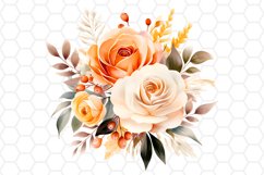 Fall Watercolor Bouquet Clipart Autumn Sublimation