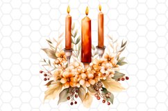 Fall Watercolor Candles Clipart Autumn Sublimation
