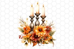 Fall Watercolor Candles Clipart Autumn Sublimation