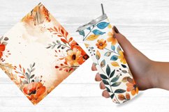 Watercolor Fall Flowers Digital Paper Bundle Product Image 5