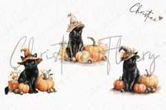 Fall Witch Cat Clipart | Halloween PNG Product Image 3