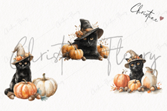 Fall Witch Cat Clipart | Halloween PNG Product Image 3