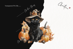 Fall Witch Cat Clipart | Halloween PNG Product Image 2