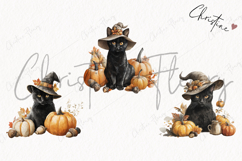 Fall Witch Cat Clipart | Halloween PNG Product Image 3