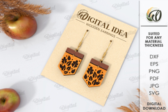 Fall Wooden Earrings Bundle Laser Cut. Fall Earrings SVG Product Image 3