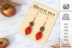 Fall Wooden Earrings Laser Cut. Fall Earrings SVG Product Image 1