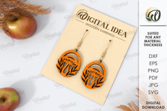 Fall Wooden Earrings Laser Cut. Fall Earrings SVG Product Image 1