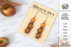 Fall Wooden Earrings Bundle Laser Cut. Fall Earrings SVG Product Image 5