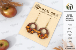 Fall Wooden Earrings Laser Cut. Fall Earrings SVG Product Image 1