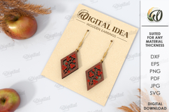 Fall Wooden Earrings Laser Cut. Fall Earrings SVG Product Image 1