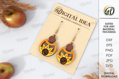 Fall Wooden Earrings Laser Cut. Fall Earrings SVG Product Image 1