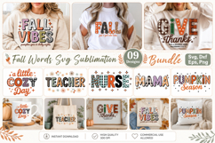 Fall Words Svg Sublimation Bundle Product Image 1