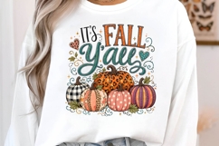 Fall Y'all Patterned Pumpkins Autumn PNG Sublimation Design Product Image 2