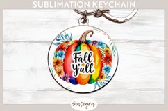 Fall Y&#039;all Pumpkin v1 Round Keychain Sublimation Product Image 1