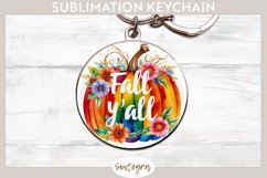 Fall Y&#039;all Pumpkin v2 Round Keychain Sublimation Product Image 1