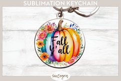 Fall Y&#039;all Pumpkin v3 Round Keychain Sublimation Product Image 1