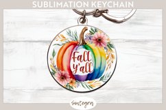 Fall Y&#039;all Pumpkin v4 Round Keychain Sublimation Product Image 1