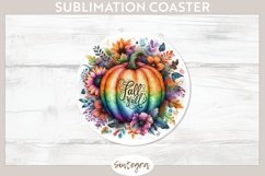Fall Y&#039;all Pumpkin v5 Round Coaster Sublimation Product Image 1
