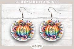 Fall Y&#039;all Pumpkin v5 Round Earrings Sublimation Product Image 1