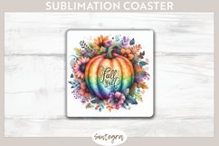 Fall Y&#039;all Pumpkin v5 Square Coaster Sublimation Product Image 1