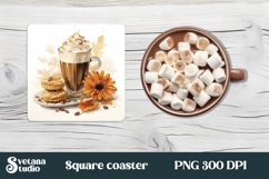 Fall square coaster sublimation | Hot coffee coaster design