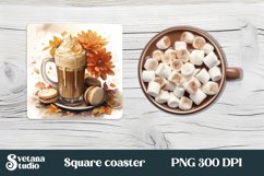 Fall flower square coaster sublimation | Hot coffee coaster 