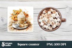 Square coaster sublimation design | Coffee coaster PNG