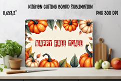 Fall kitchen board | Pumpkin glass board | Cutting board Product Image 1