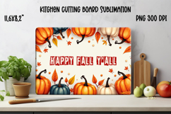 Fall kitchen board | Pumpkin glass board | Cutting board Product Image 1